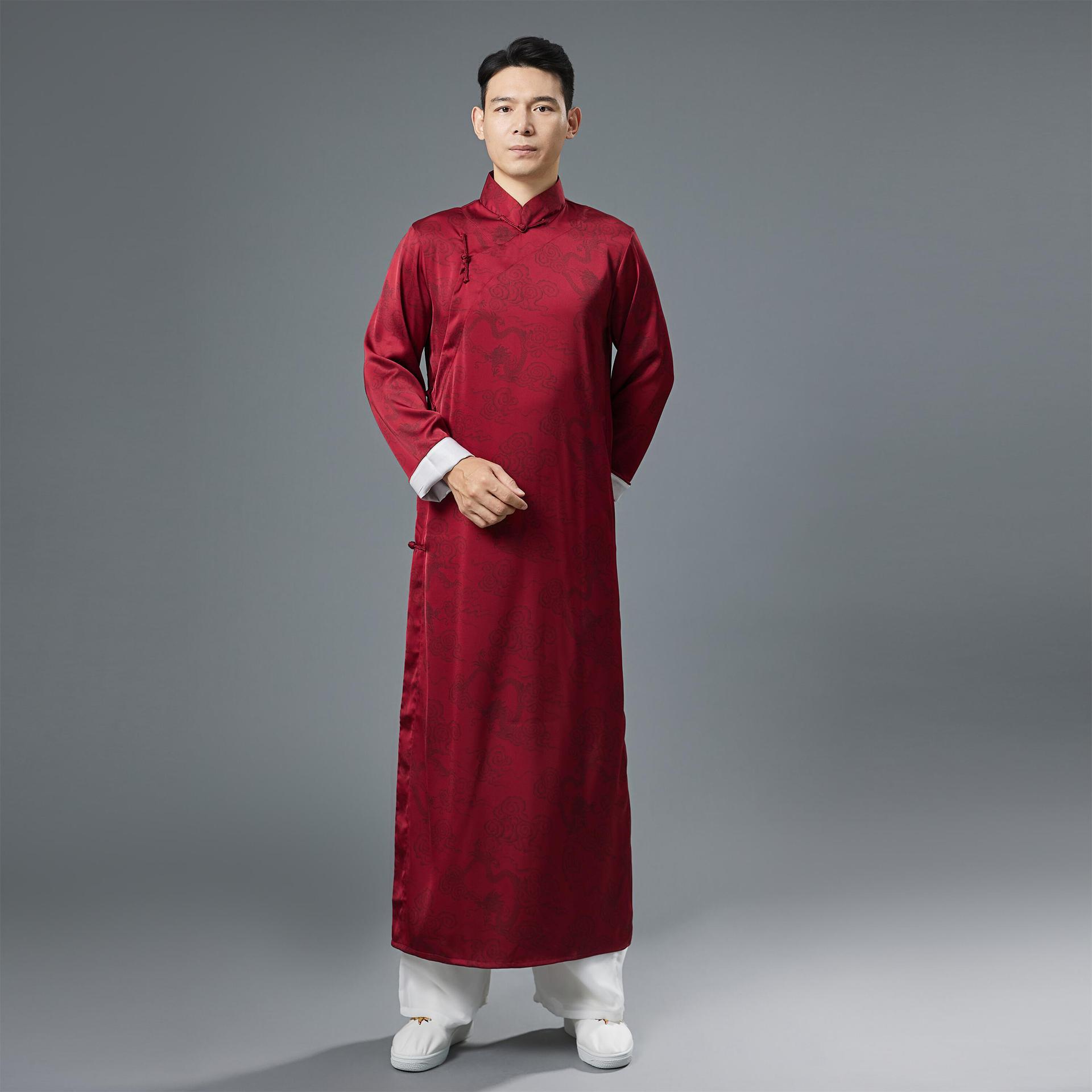 中国风长衫长袍相声大褂演出服影视剧服装古风国学服立领盘扣唐装