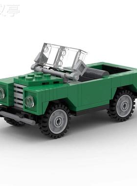兼容MOC汽车模型积木小颗粒路虎发现系列绿色版82472男孩礼物