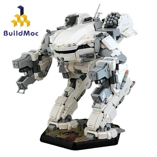 BuildMoc小颗粒MOC男孩机甲积木玩具暴战机甲兵帝王机甲金蟹机甲