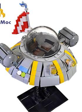 BuildMoc影视系列积木兼容Rick合金弹头BOOS飞碟拼装模型玩具装饰
