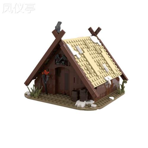 小颗粒积木MOC-93063兼容维京人之家建筑模型玩具diy拼装套装
