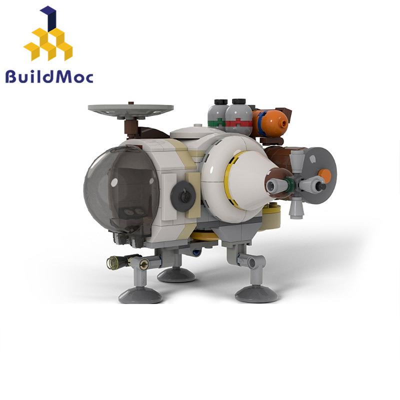 BuildMoc小颗粒MOC影视系列星际拓荒探索太空船积木拼装模型摆件
