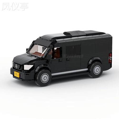 MOC积木兼容132535梅赛德斯-奔驰Sprinter房车拼装积木8格车