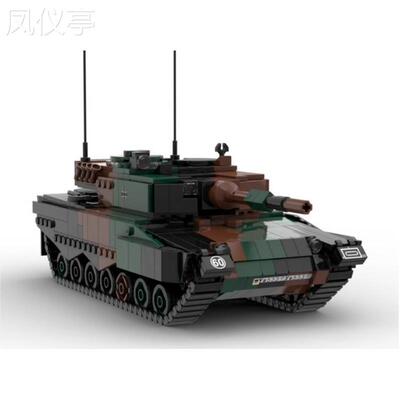 MOC积木军事豹2A4坦克坦克模型兼容拼装积木玩具儿童