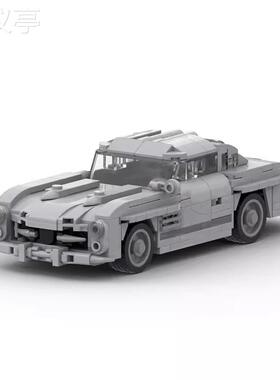 MOC-158581兼容梅赛德斯-奔驰300SL敞篷跑车模型拼搭speed8格
