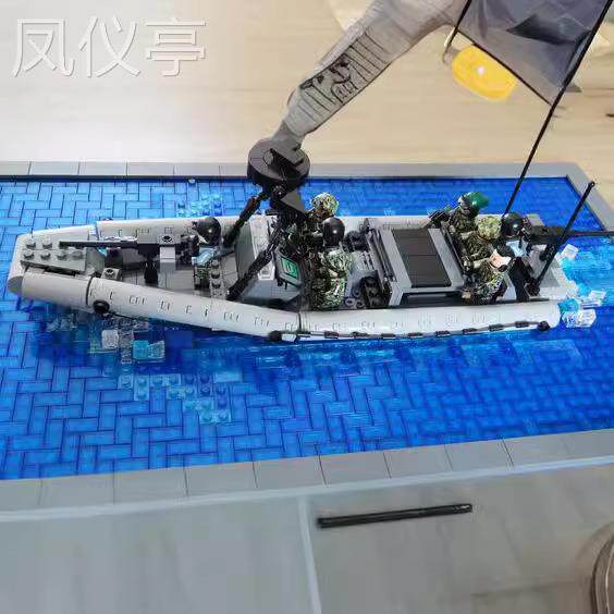 海豹突击队快艇积木军事系列特警部队快船模型拼装玩具兼容