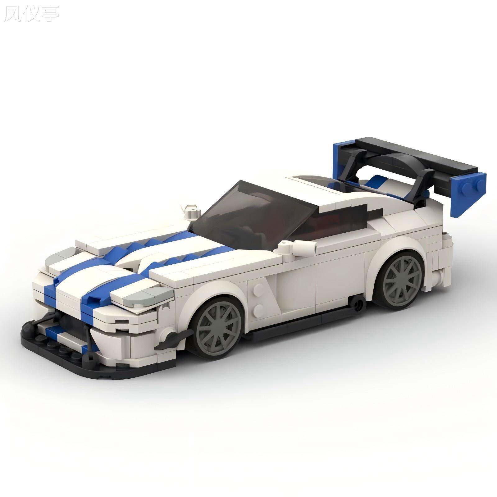 积木兼容MOC-182771道奇Viper（VXI）ACR-白色摆件组装玩具