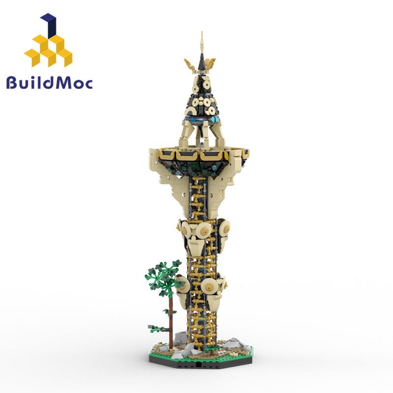 BuildMoc小颗粒MOC创意游戏系列塞尔达旷野之息塔传送积木玩具DIY