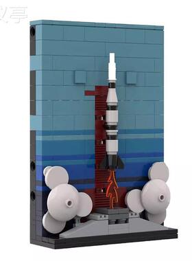 MOC-171058套装TFTSA土星五号明信片兼容积木玩具diy拼装礼物