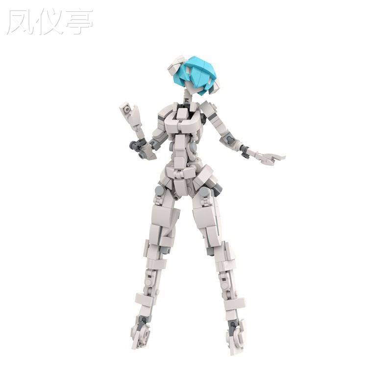 国产拼装MOC兼容兔女郎机娘机甲战士少女益智积木机器人模型