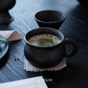 几多黑陶藏区非遗手工黑色黑陶水杯奶茶杯茶杯咖啡杯家居用品复古