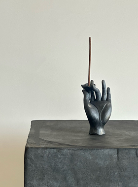 几多黑陶佛手线香香插摆件