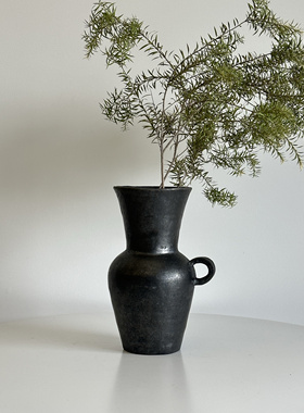 几多黑陶手作复古花器花瓶桌面摆件（高度22-23厘米）