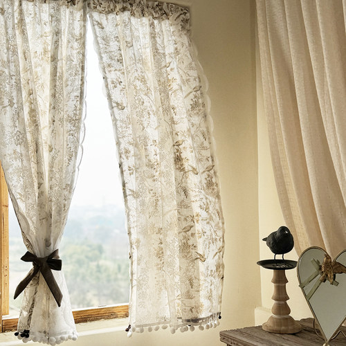 美式窗帘门帘免打孔美式