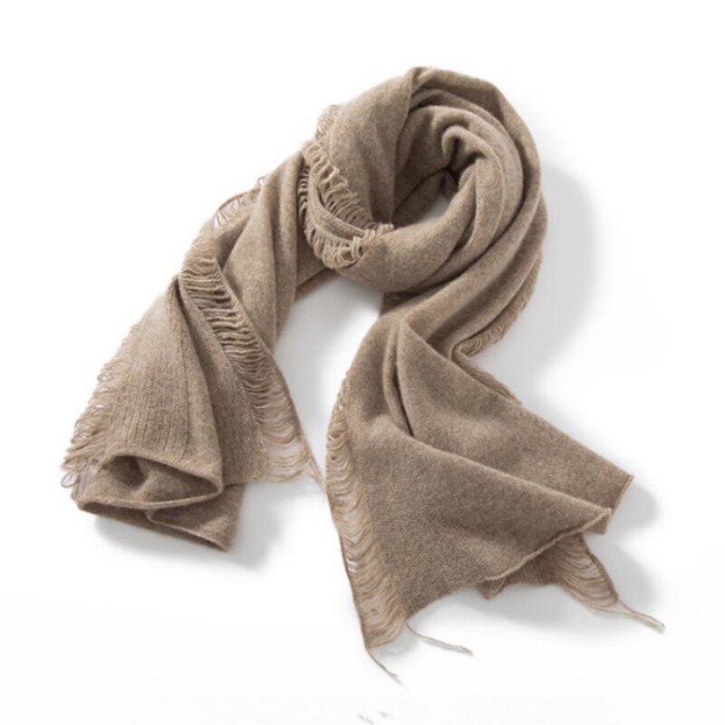 cashmere围巾秋冬须须边山羊绒针织保暖披肩七针单股 可亲子/情侣