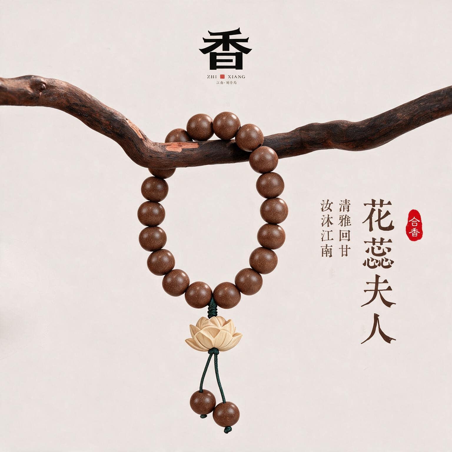 花蕊夫人设计款古法合香珠天然草本中药手串养生女款和香珠手链