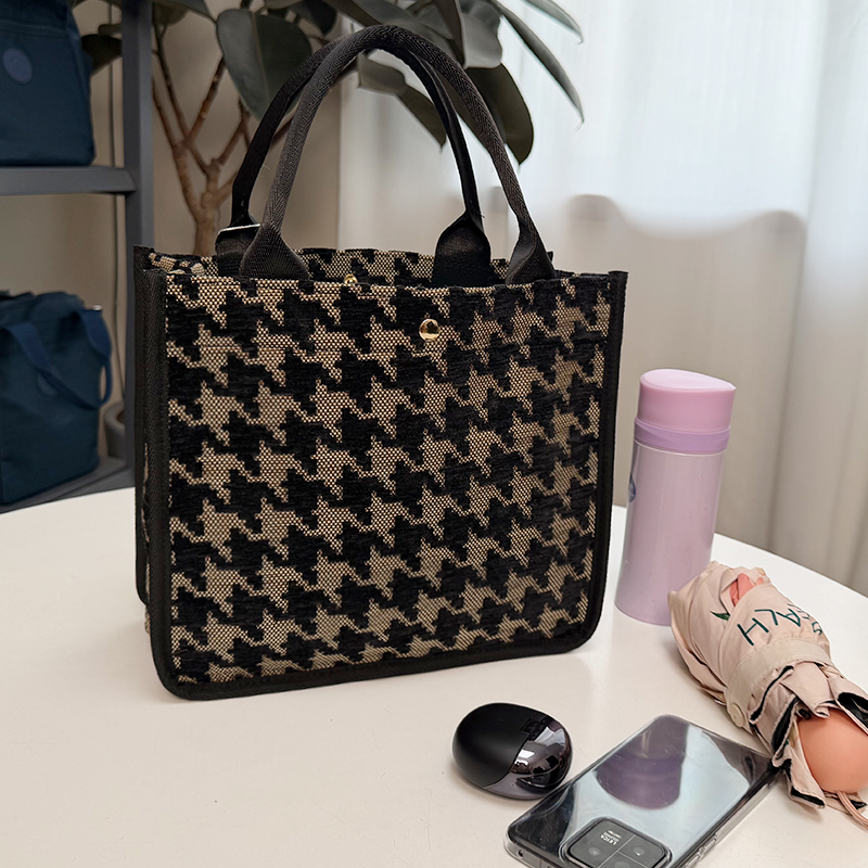 千鸟格休闲方形手提包手提袋女包妈妈包母婴外出拎包轻便宝妈袋子