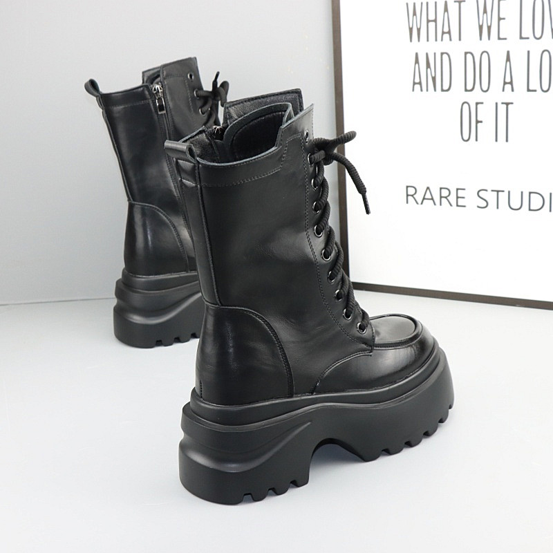 内增高10CM显瘦显高马丁靴女短靴