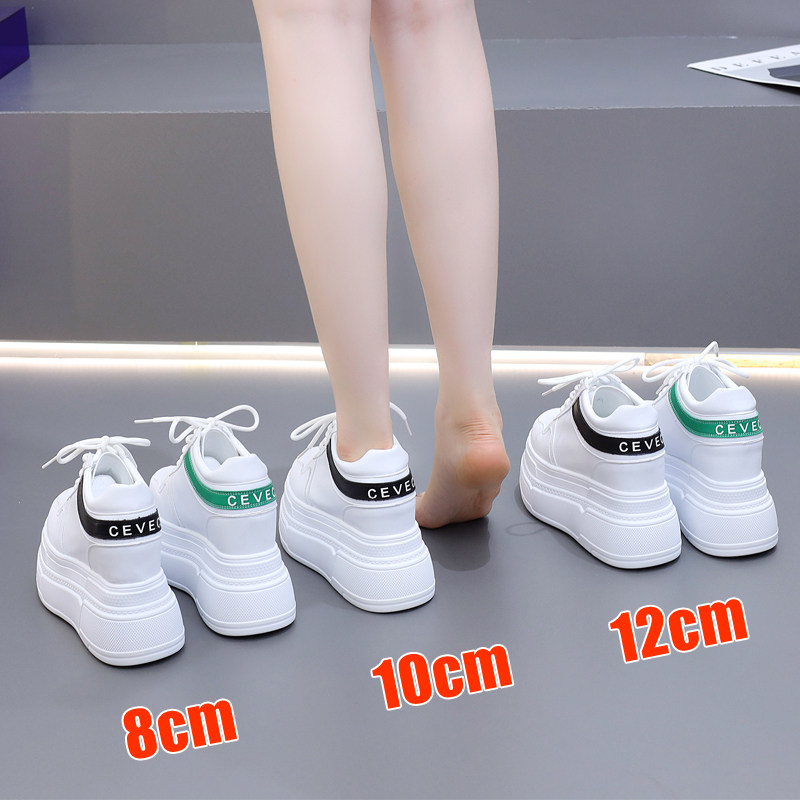 内增高12cm厚底松糕10cm小白鞋