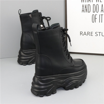 内增高13CM马丁靴黑色瘦瘦靴