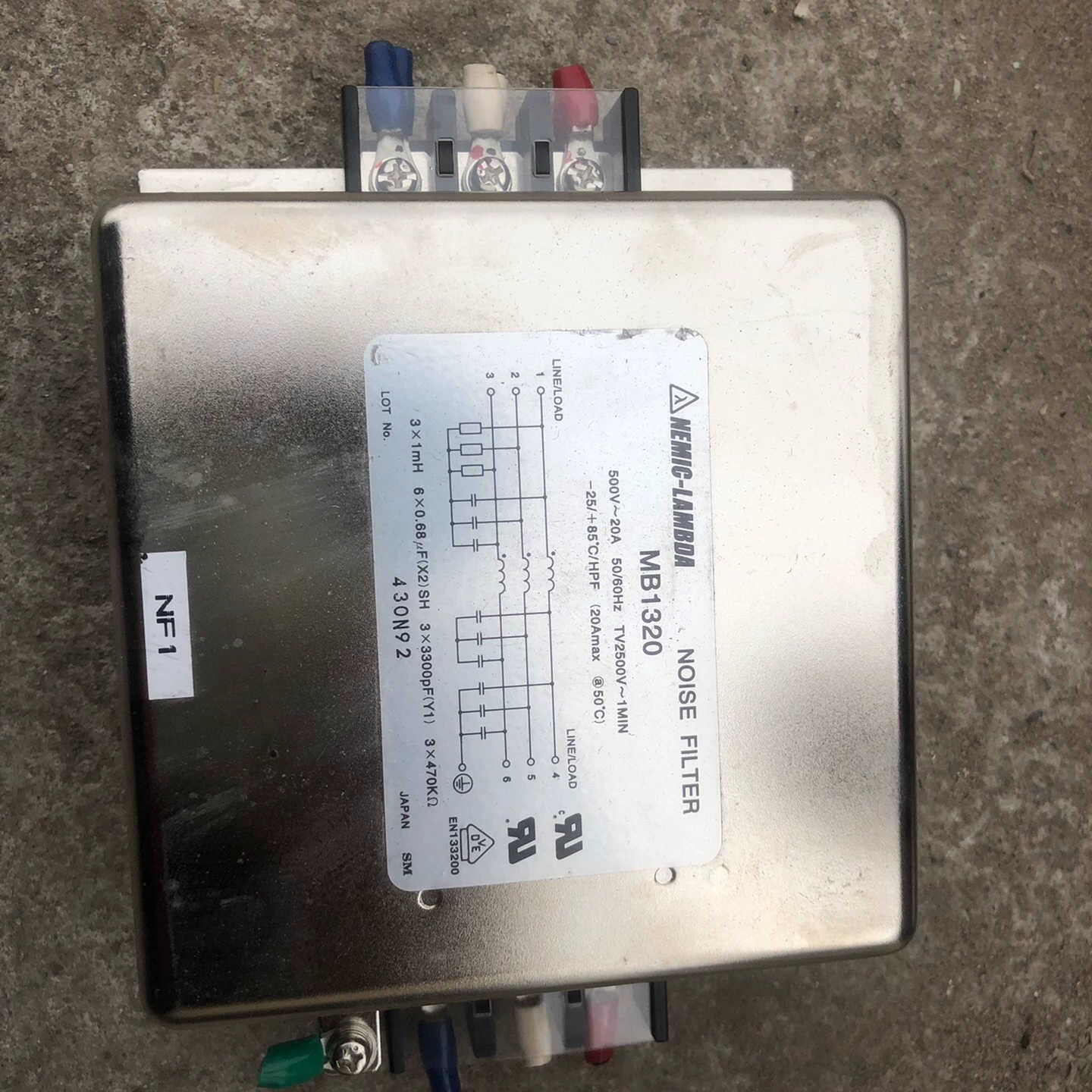 MB1320日本二手LAMBDA兰达三相滤波器500V～20