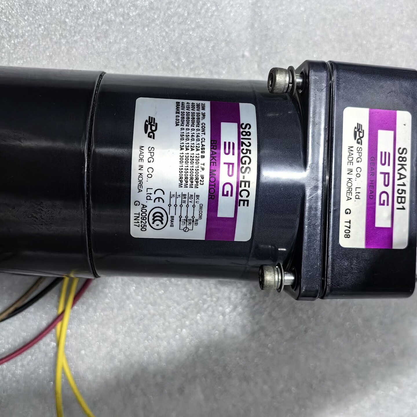 韩国SPG电机 S8RI25GS-ECE+S8KA15B1，