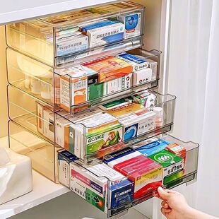 大号抽屉式家用药箱家庭特常用药品收纳盒多层大容量透明分类药柜