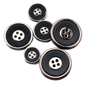 男装西服纽扣细边树脂大衣扣风衣外套女时装衣服钮扣黑色四眼扣子