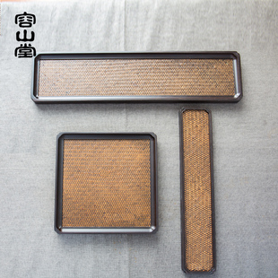 容山堂竹聚竹编壶承干泡台茶席小茶盘茶托茶杯架竹席托盘茶具配件