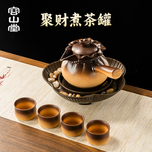 容山堂粗陶围炉煮茶罐罐茶古法煮茶器烤奶茶罐围聚煮茶炉电陶炉
