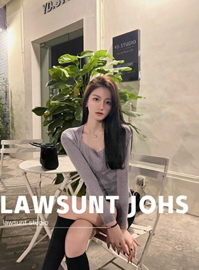 【现货】lj定制u领修身纯欲套头毛衣针织衫2023新款秋冬内搭外穿