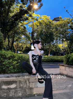 女孩夏日辣妹新款设计感无袖小衫街头风高级感百搭吊带背心T恤