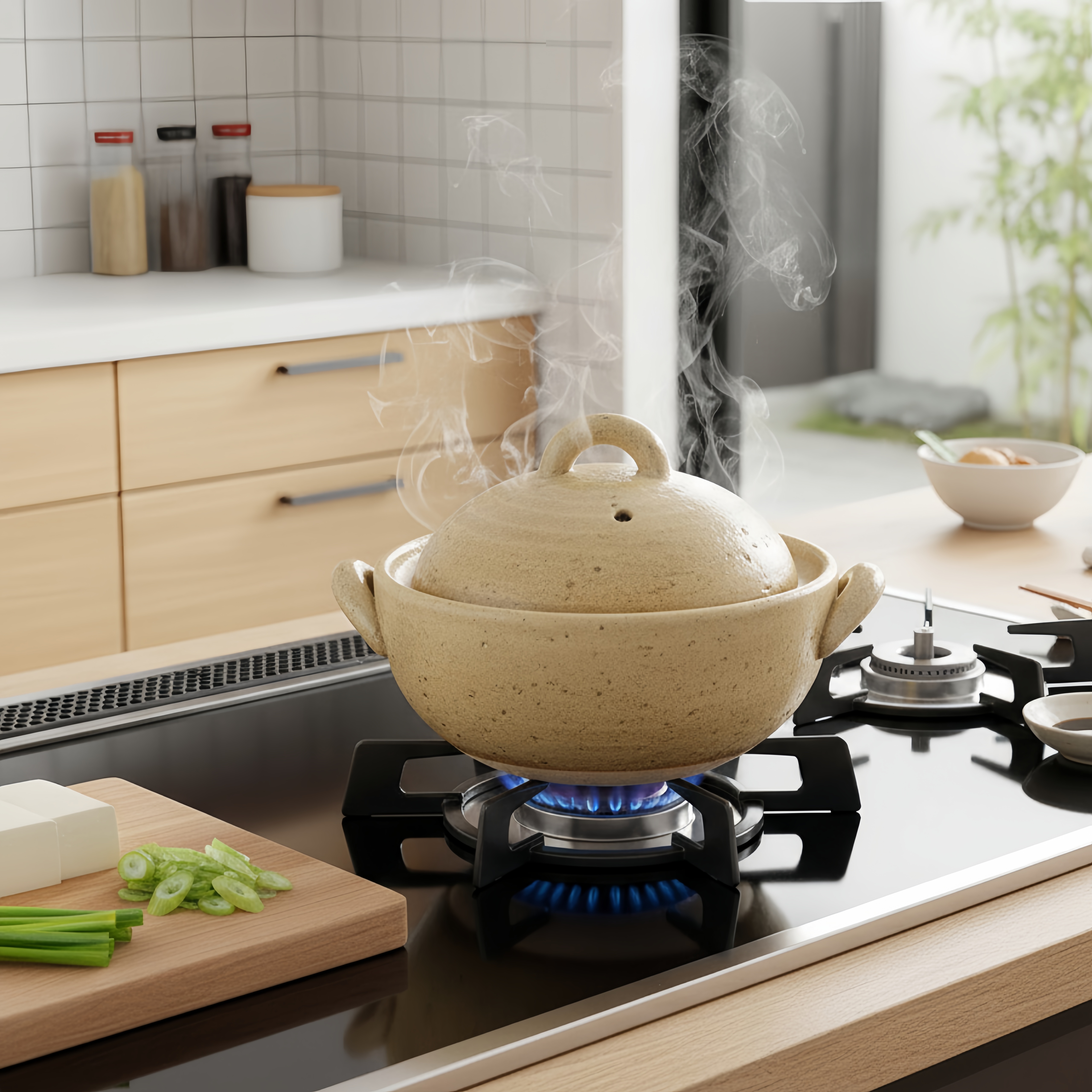 万古烧梨圆土锅日本进口复古田园风日式小砂锅家用耐高温煲仔饭锅