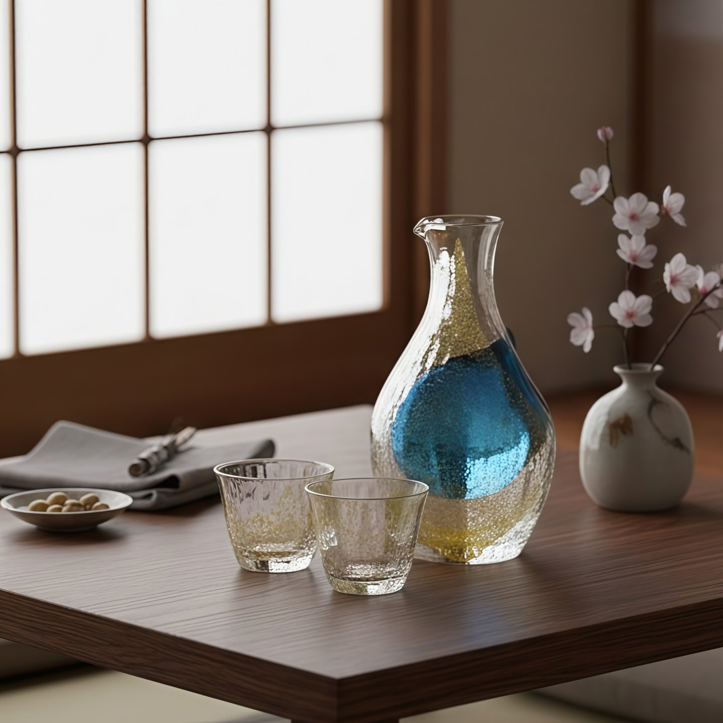 同合进口东洋佐佐木冰酒壶酒杯套装日式清酒分酒器高档玻璃酒杯子