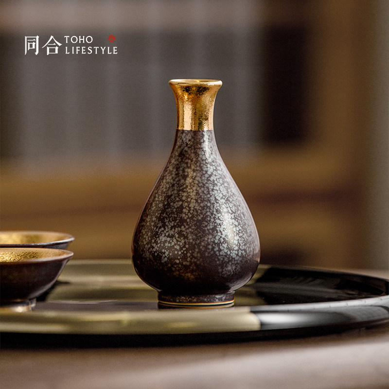 日本进口鎏金天目酒壶陶瓷日式高档清酒温酒器分酒壶日式烧酒壶