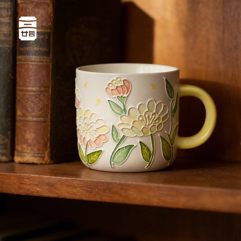 同合景德镇手工马克杯高颜值生日礼物茶杯办公室水杯子陶瓷咖啡杯