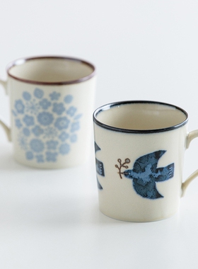 日本进口BISQUE陶瓷马克杯日式复古家用咖啡杯水杯早餐杯牛奶杯