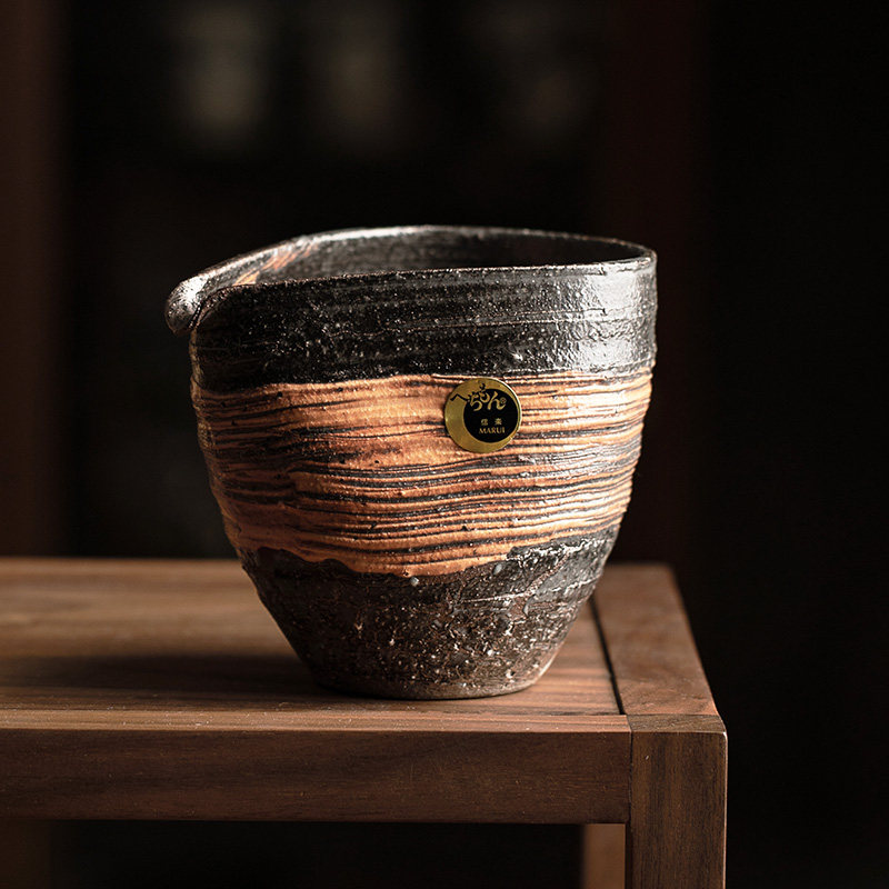 同合日本进口丸伊制陶手工公道杯日式侘寂风粗陶公杯分茶器茶具