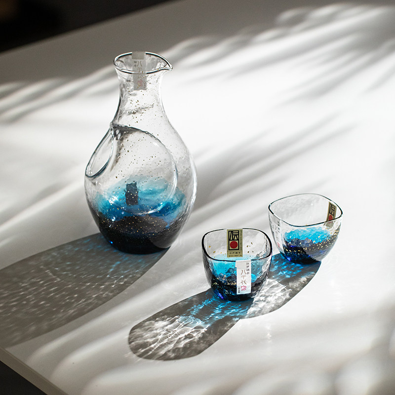 东洋佐佐木日本进口冰酒壶套装手工日式冷酒壶金箔星空清酒壶