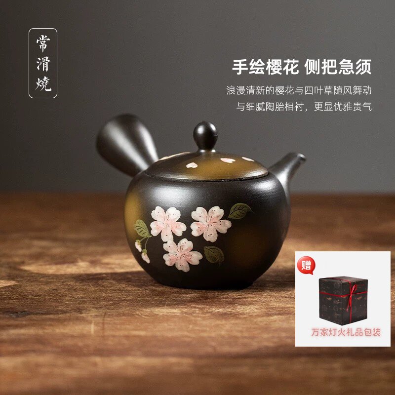 日本进口常滑烧泡茶壶手工日式家用功夫茶具紫砂茶壶办公室单壶