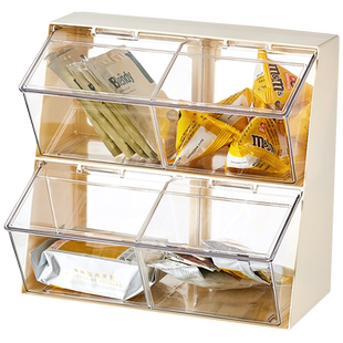 桌面茶包收纳盒茶叶速溶奶茶收纳架胶囊咖啡茶水间防尘透明展示架