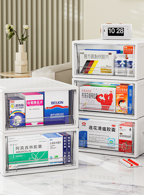 透明药箱药物收纳盒抽屉式家庭装家用医药箱大容量多层药品收纳柜