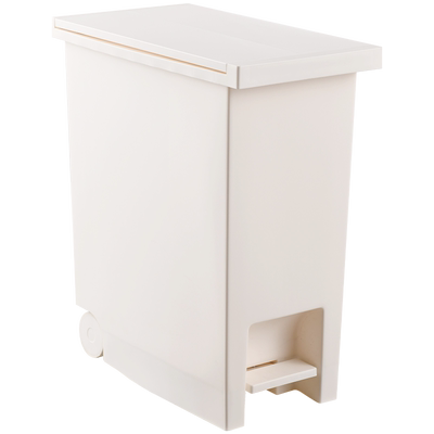 能及厨脚踏双开门方形滑轮垃圾桶