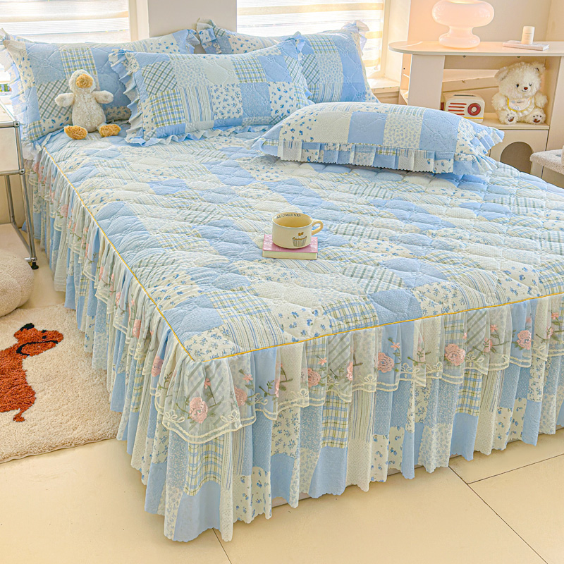 夹棉蕾丝单床裙床裙单件