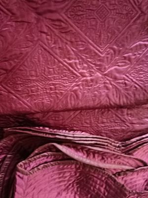 1.6*2.5zarahome暗深红粉色zarahome荷叶边衍缝床盖沙发被毯子外