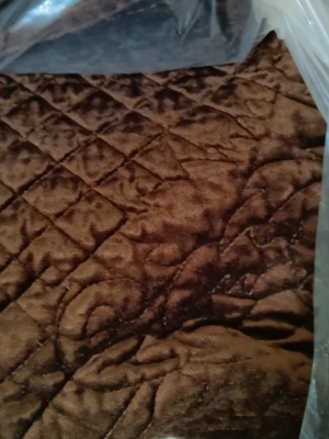 1.6*2.5zarahome古铜色纯棉平绒衍缝床盖被子出口外贸孤品欧美