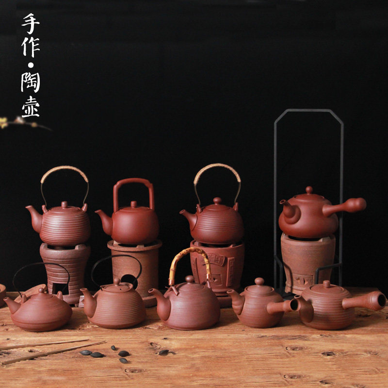 老岩泥粗陶紫砂茶壶煮茶器电陶炉陶瓷耐热烧水壶大号提梁陶壶炭炉在类目 餐饮具, 茶具, 茶壶中 - 来自Buy2taobao.com提供专业的淘宝代购服务