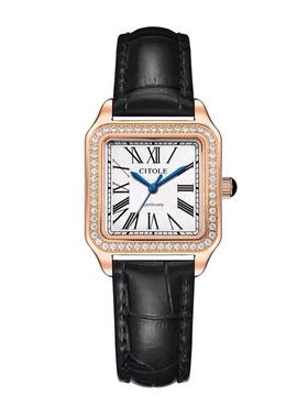 西腾手表新款休闲小方表时尚石英真皮方形女生手表正品女表5241