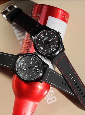 西腾/CITOLE运动休闲防水手表黑色潮流双日历石英表 简约男表5190