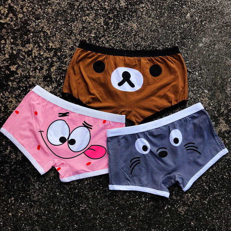 卡通动漫男士平角内裤纯棉透气青年学生四角裤头3条装可爱龙猫,女士内衣/男士内衣/家居服,男平角内裤,淘宝优惠券,粉丝福利购,淘宝优惠卷